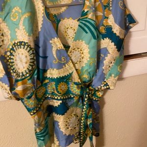 TIBI wrap around silk top SZ medium